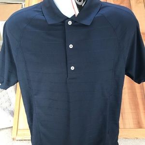 Men’s Zero Restriction Striped golf polo Navy